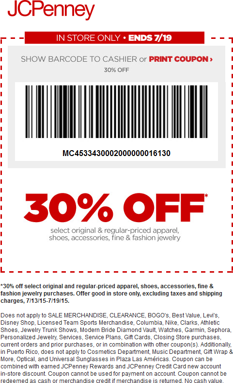 JCPenney Coupon April 2024 30% off today at JCPenney