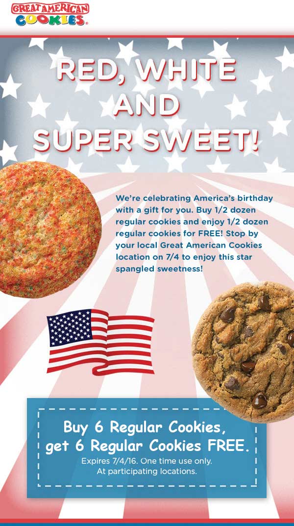 great american cookies coupon