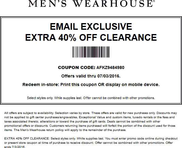 Mens Wearhouse June 2021 Coupons And Promo Codes 