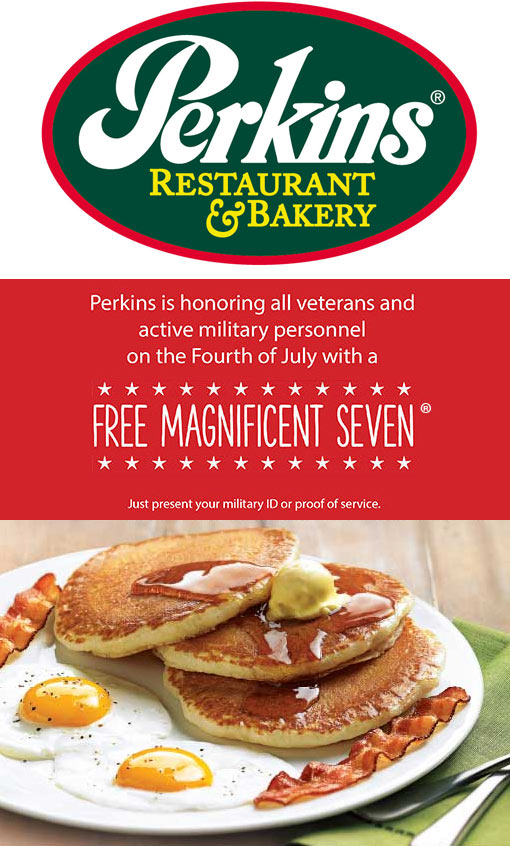 Perkins Coupon April 2024 Military enjoy a free magnificent 7 breakfast Monday at Perkins