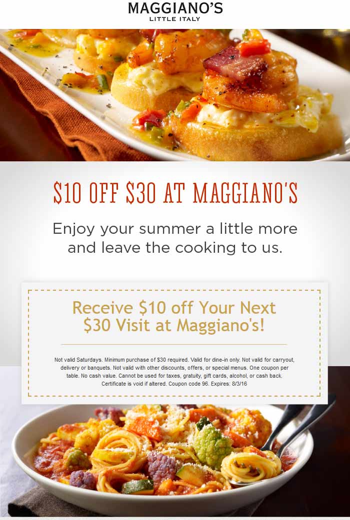Maggianos Little Italy July 2020 Coupons And Promo Codes 