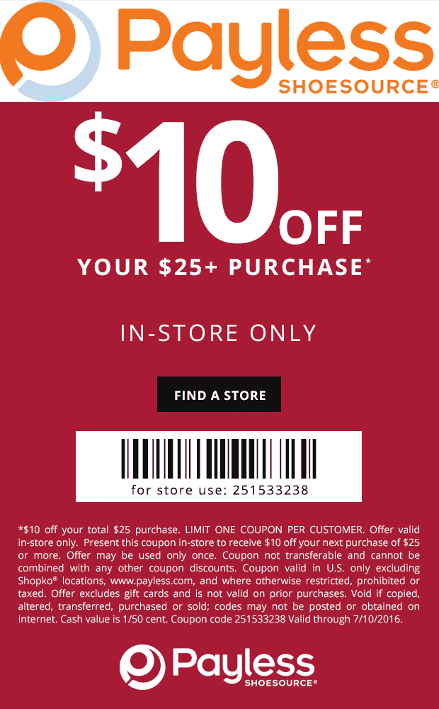 Payless Shoesource Coupon April 2024 $10 off $25 at Payless Shoesource