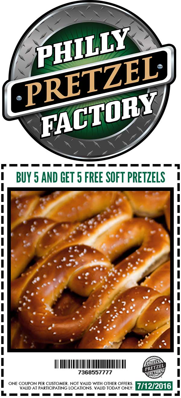 Philly Pretzel Factory March 2021 Coupons And Promo Codes