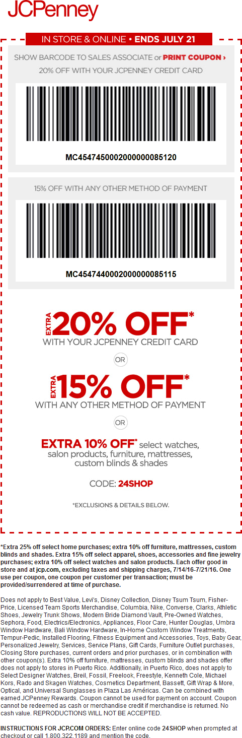 JCPenney Coupon April 2024 Extra 15% off at JCPenney, or online via promo code 24SHOP