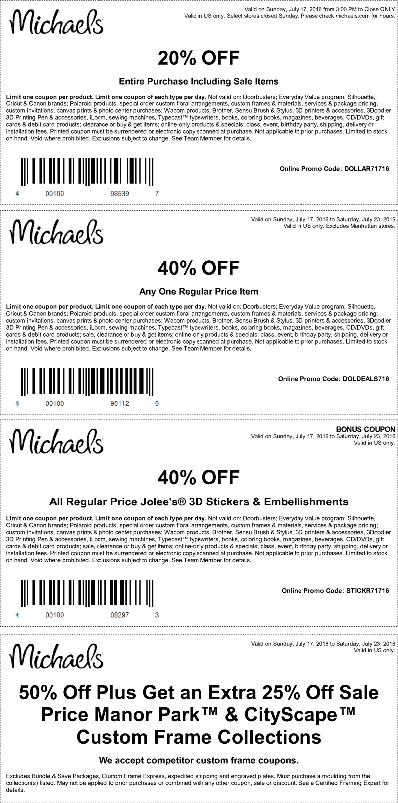 Michaels Coupon April 2024 40% off a single item & more at Michaels, or online via promo code DOLDEALS716