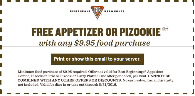 BJs Restaurant coupons & promo code for [May 2024]