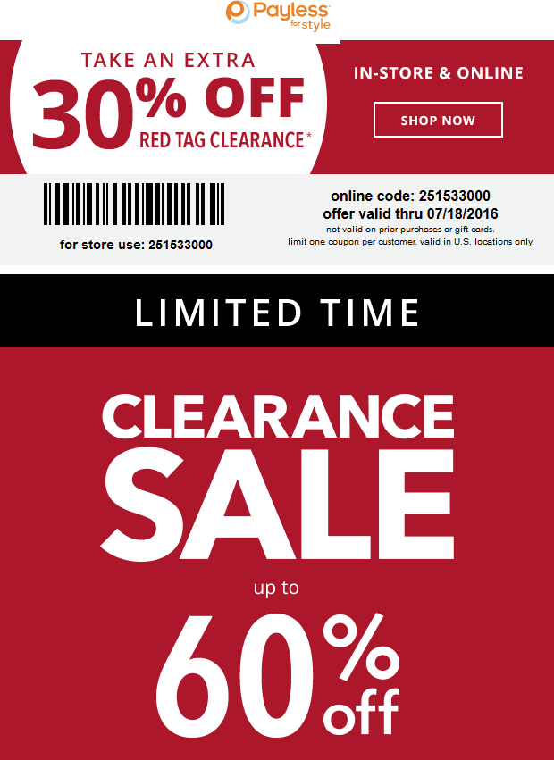 Payless Shoesource Coupon April 2024 Extra 30% off clearance today at Payless Shoesource, or online via promo code 251533000