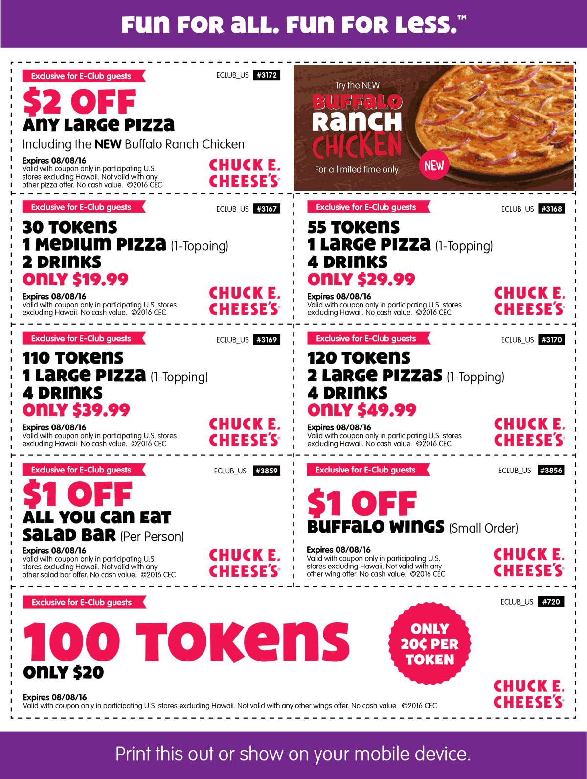 Chuck E Cheese coupons & promo code for [April 2024]
