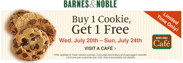 Barnes & Noble Coupon April 2024 Second cookie free at Barnes & Noble