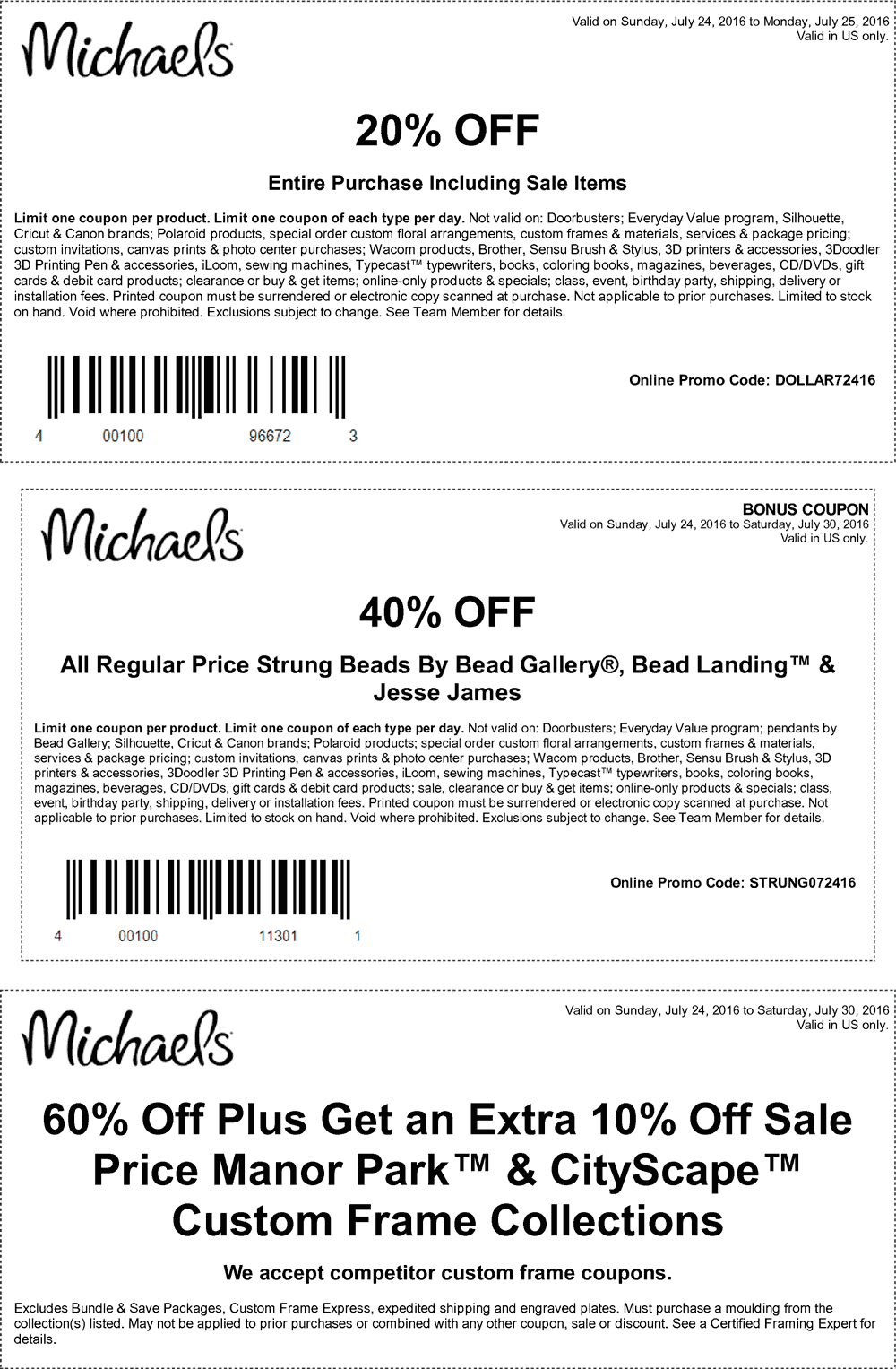 Michaels Coupon March 2024 20% off everything at Michaels, or online via promo code DOLLAR72416