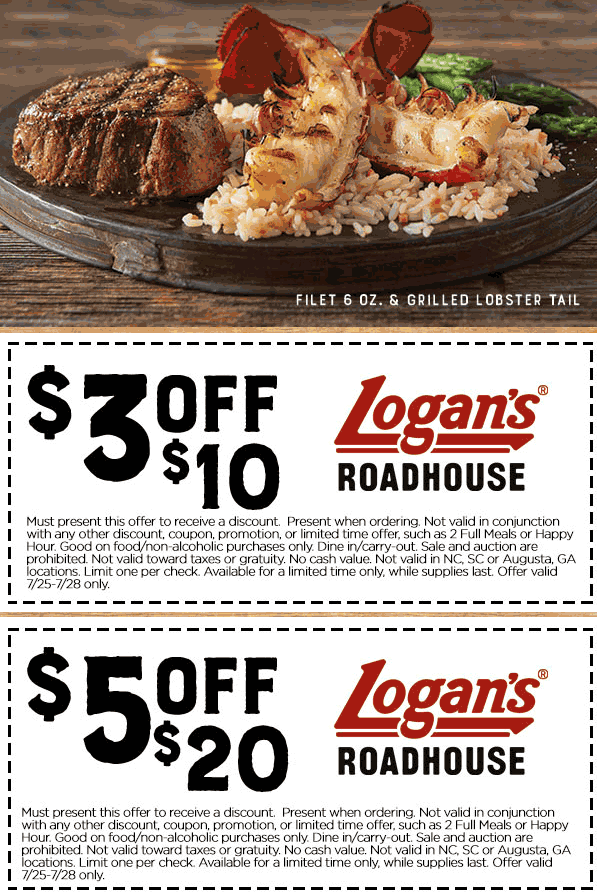 Logans Roadhouse Coupon April 2024 $3 off $10 & more at Logans Roadhouse restaurants