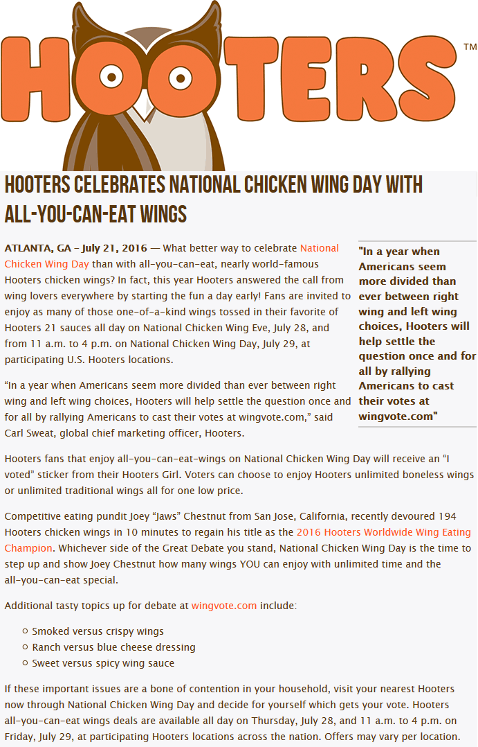 Hooters Coupon April 2024 Bottomless wings Friday at Hooters