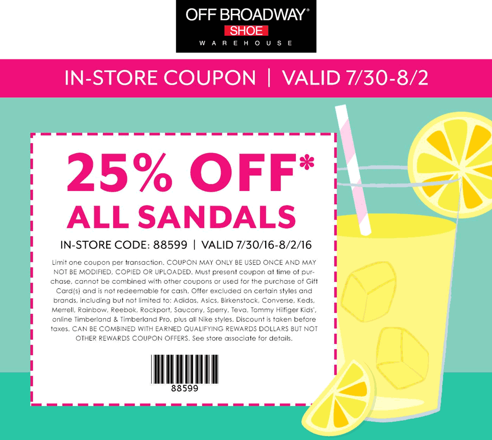Off Broadway Shoes Coupon April 2024 25% off sandals at Off Broadway Shoes