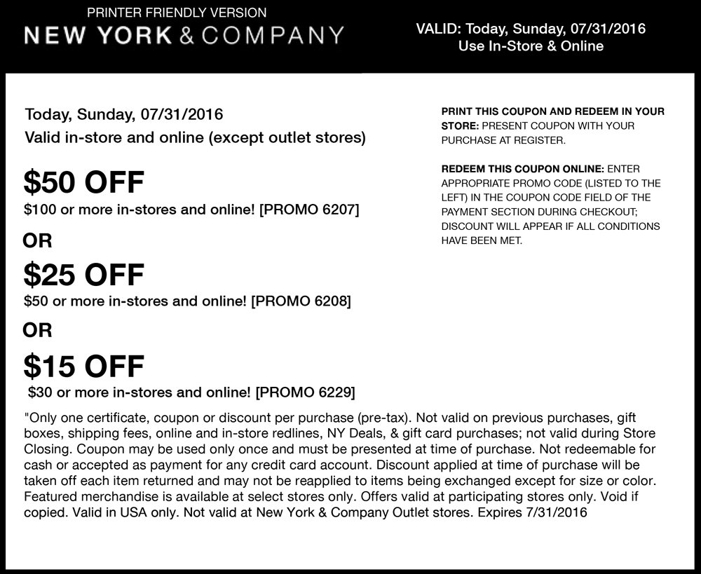 New York & Company Coupon April 2024 $15 off $30 & more today at New York & Company, or online via promo code 6229