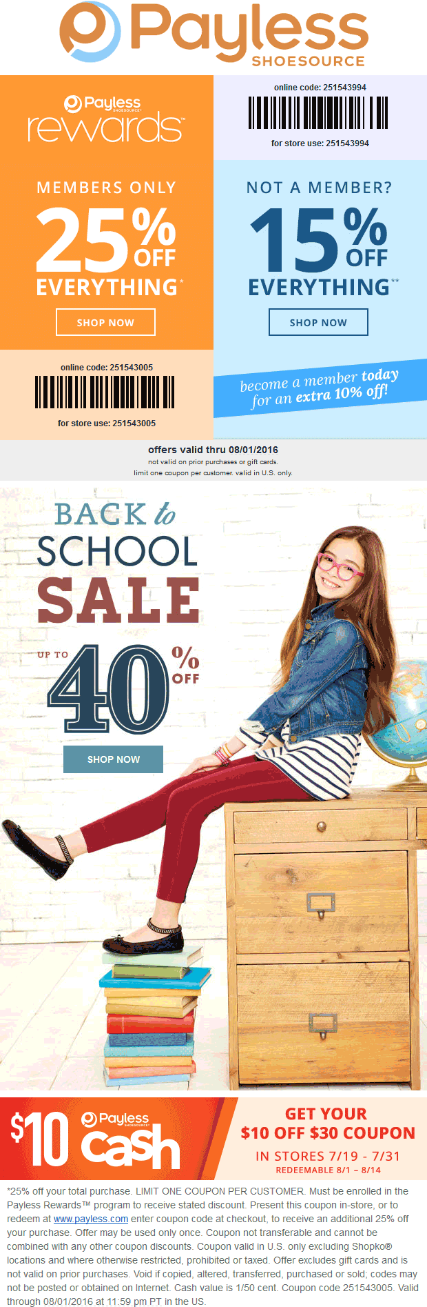 Payless Shoesource Coupon April 2024 15% off & more at Payless Shoesource, or online via promo code 251543994