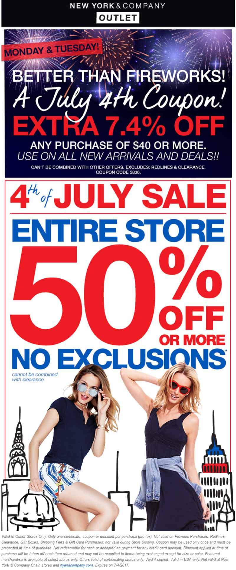 New York & Company Coupon March 2024 Everything is 50% off & more at New York & Company Outlet locations