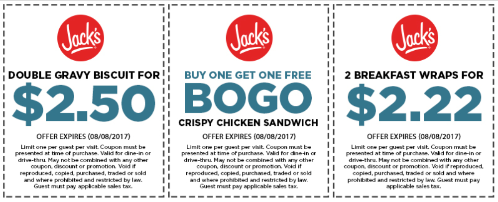 Jacks restaurant Coupon April 2024 Second chicken sandwich free at Jacks restaurants