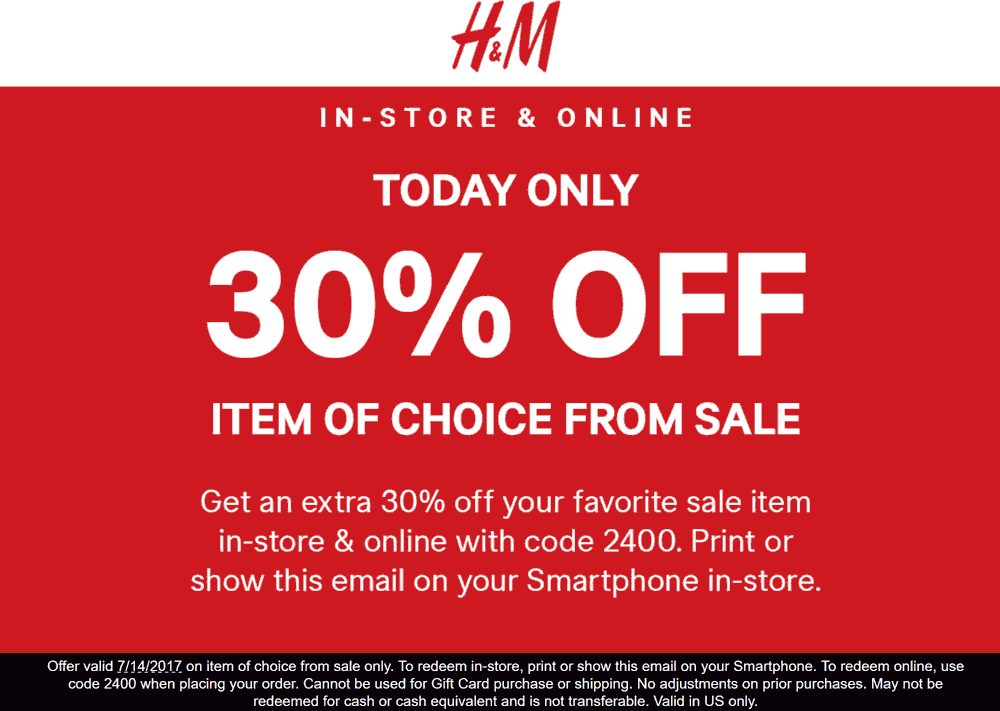 H&M coupons & promo code for [May 2024]