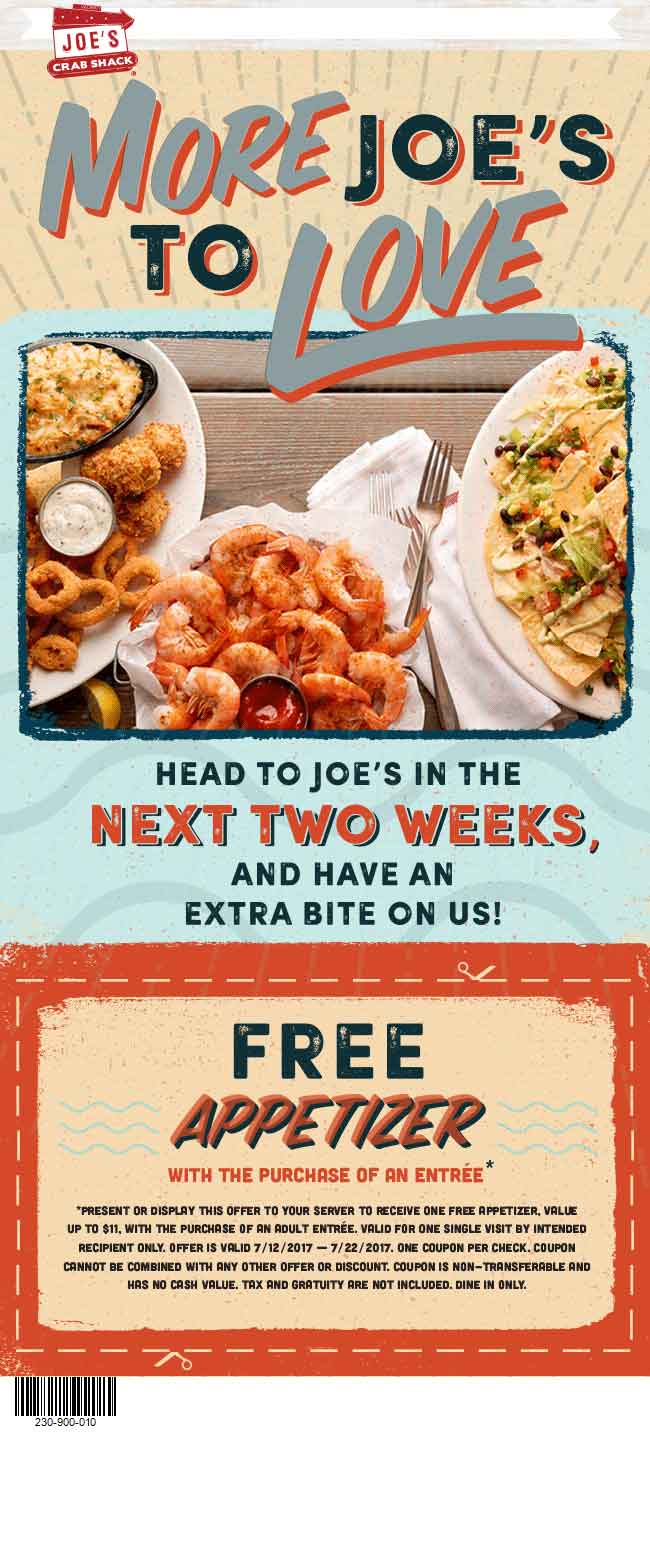 Joes Crab Shack coupons & promo code for [May 2024]