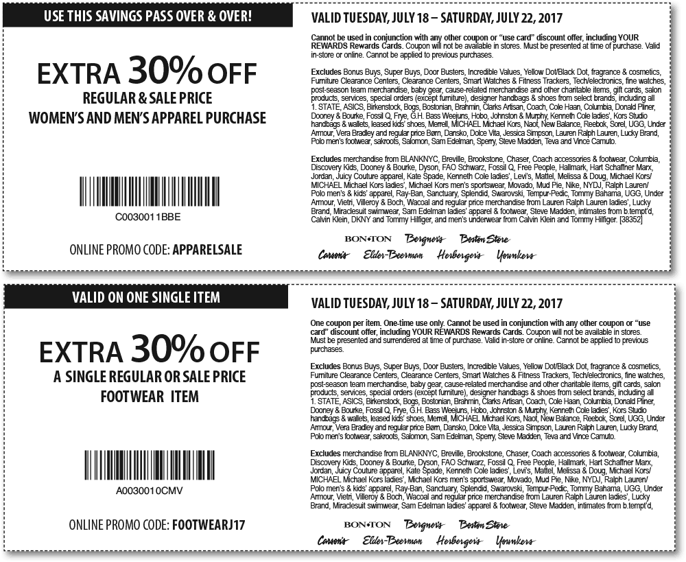 Carsons Coupon April 2024 Extra 30% off at Carsons, Bon Ton & sister stores, or online via promo code APPARELSALE