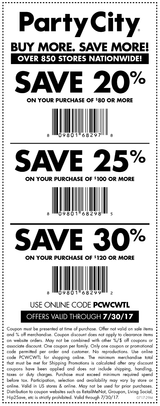 Party City November 2020 Coupons and Promo Codes 🛒