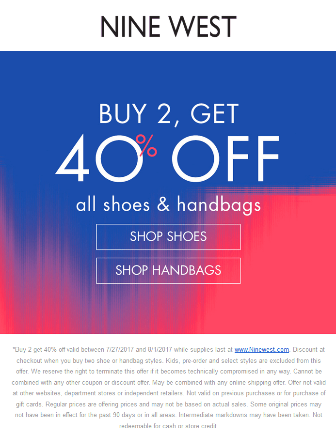 nine west discount code