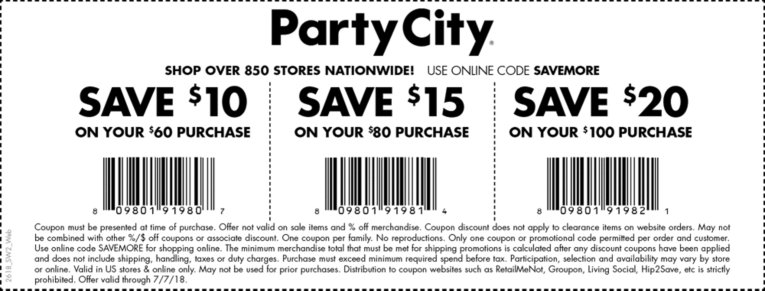Party City Coupon April 2024 $10 off $60 & more at Party City, or online via promo code SAVEMORE