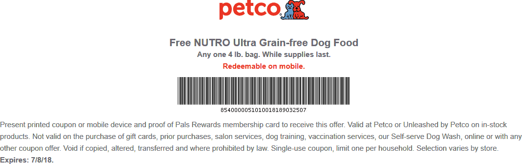 Petco Coupon April 2024 Free 4lb bag of dog food at Petco with rewards card