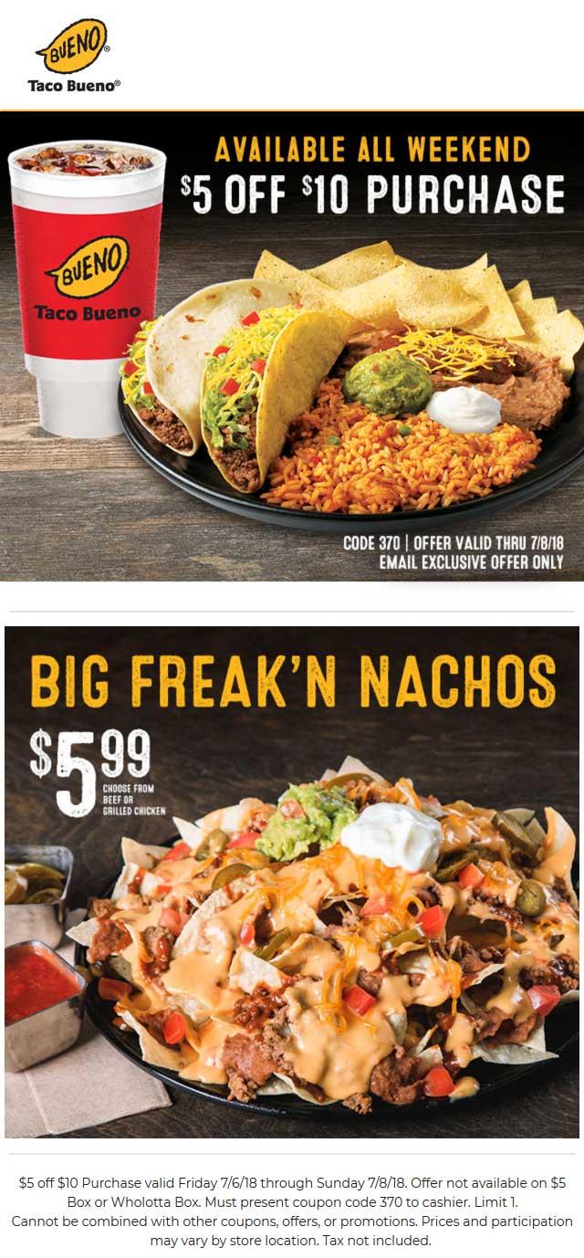 Taco Bueno coupons & promo code for [March 2024]