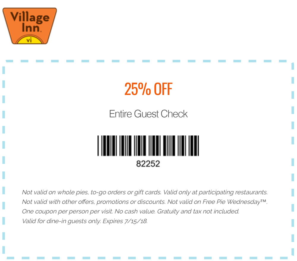 Village Inn coupons & promo code for [April 2024]