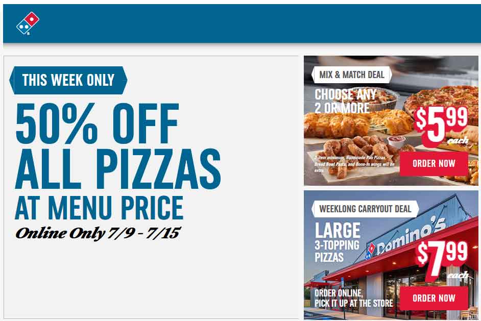 Dominos coupons & promo code for [May 2024]