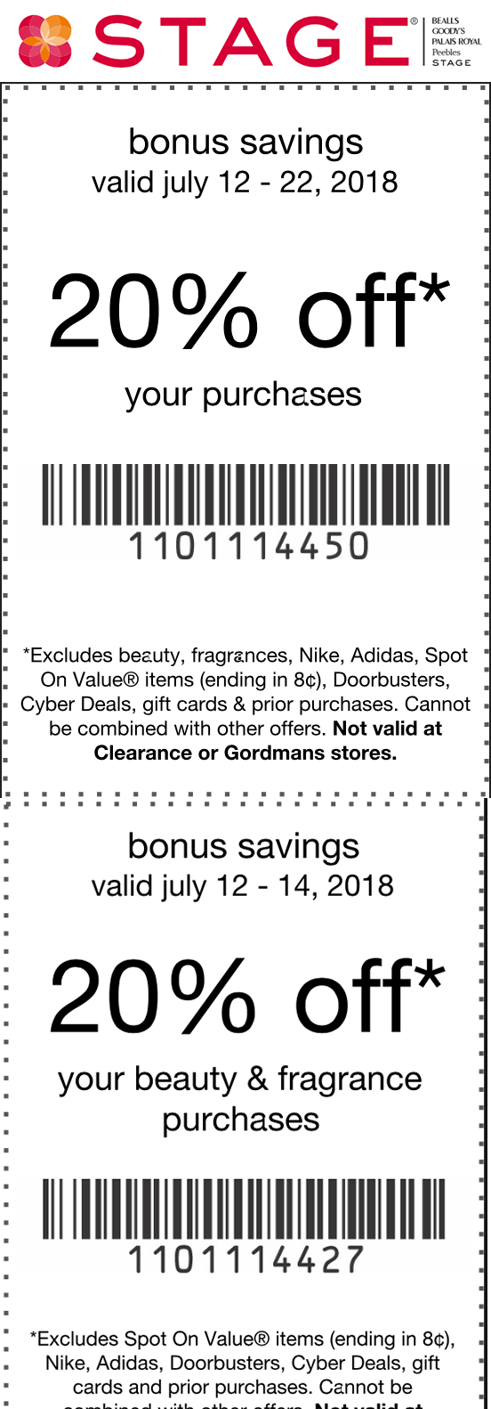 Stage Coupon March 2024 20% off at Stage Stores
