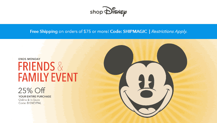 Disney Store Coupon April 2024 25% off at Disney Store, or online via promo code DISNEYPAL