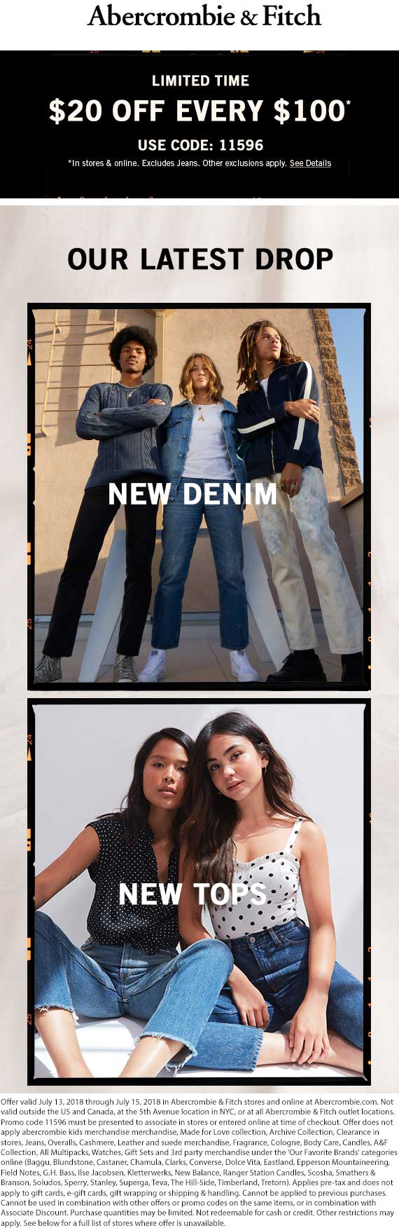 Abercrombie & Fitch June 2020 Coupons and Promo Codes