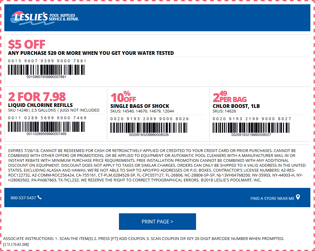 Leslies Pool Supplies coupons & promo code for [May 2024]