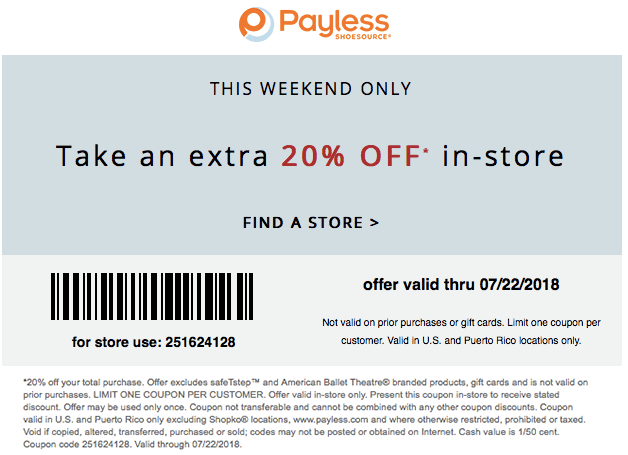 Payless Shoesource Coupon April 2024 20% off at Payless Shoesource