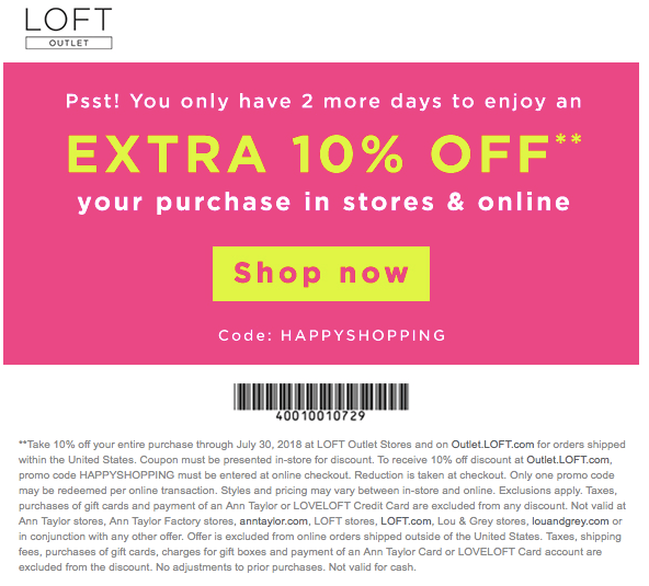 LOFT Outlet coupons & promo code for [May 2024]