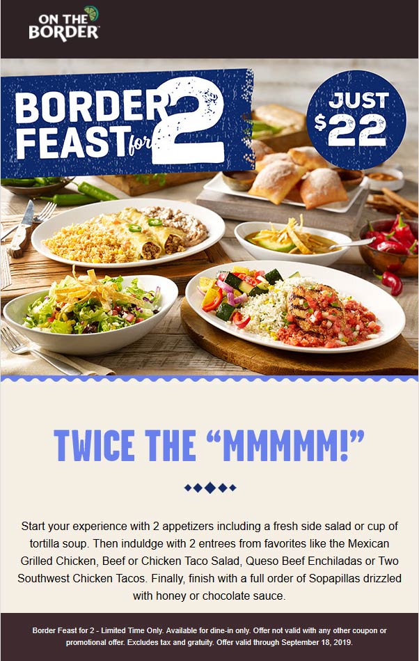On The Border coupons & promo code for [October 2022]