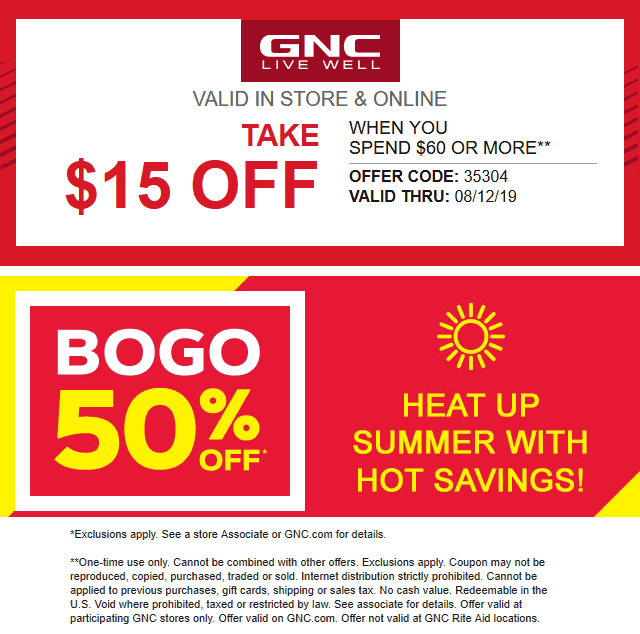 Gnc Coupons In Store Printable