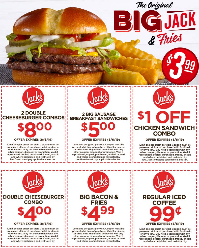 Jacks restaurant coupons & promo code for [May 2022]