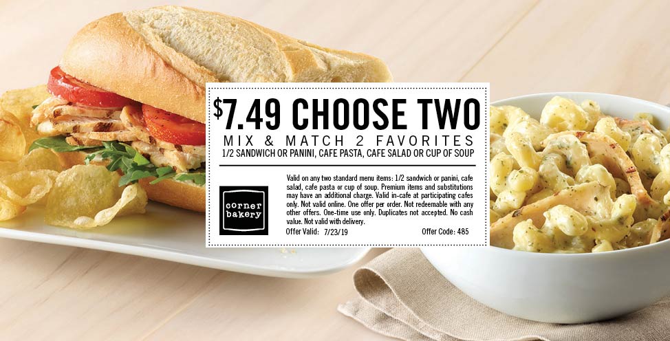 Corner Bakery Cafe coupons & promo code for [June 2022]