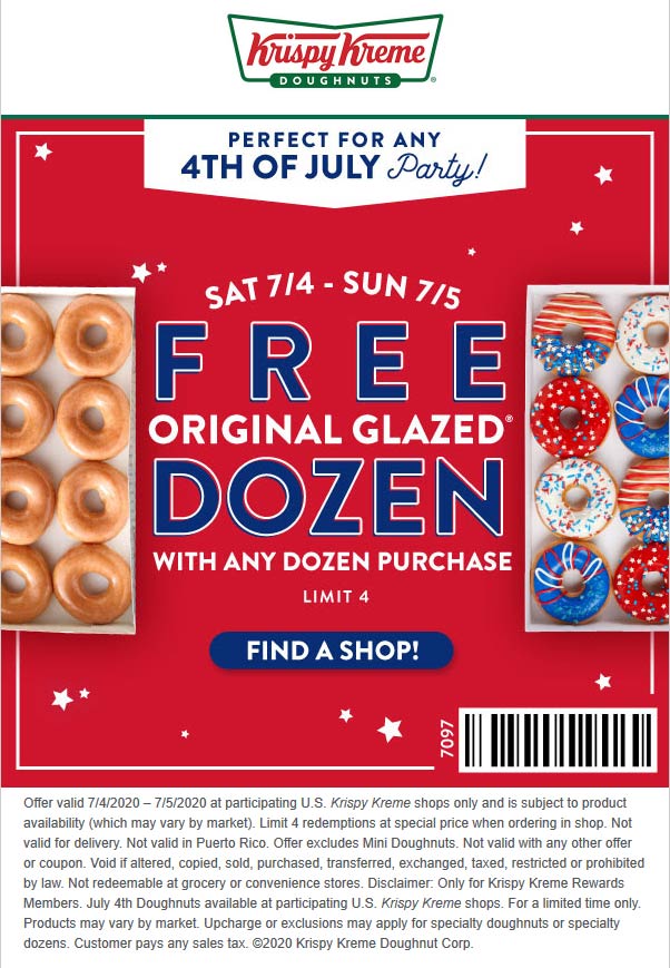 Second Dozen Doughnuts Free At Krispy Kreme Donuts krispykreme The Coupons App 