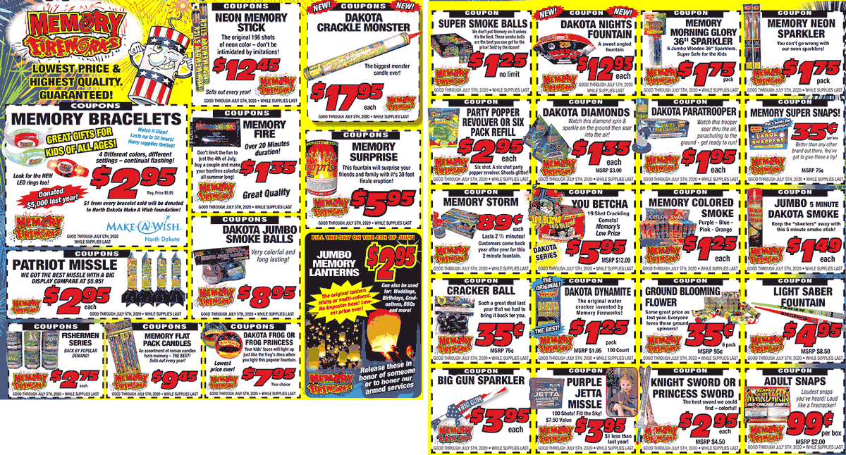 Memory Fireworks stores Coupon  Various 4th deals today at Memory Fireworks stand locations #memoryfireworks