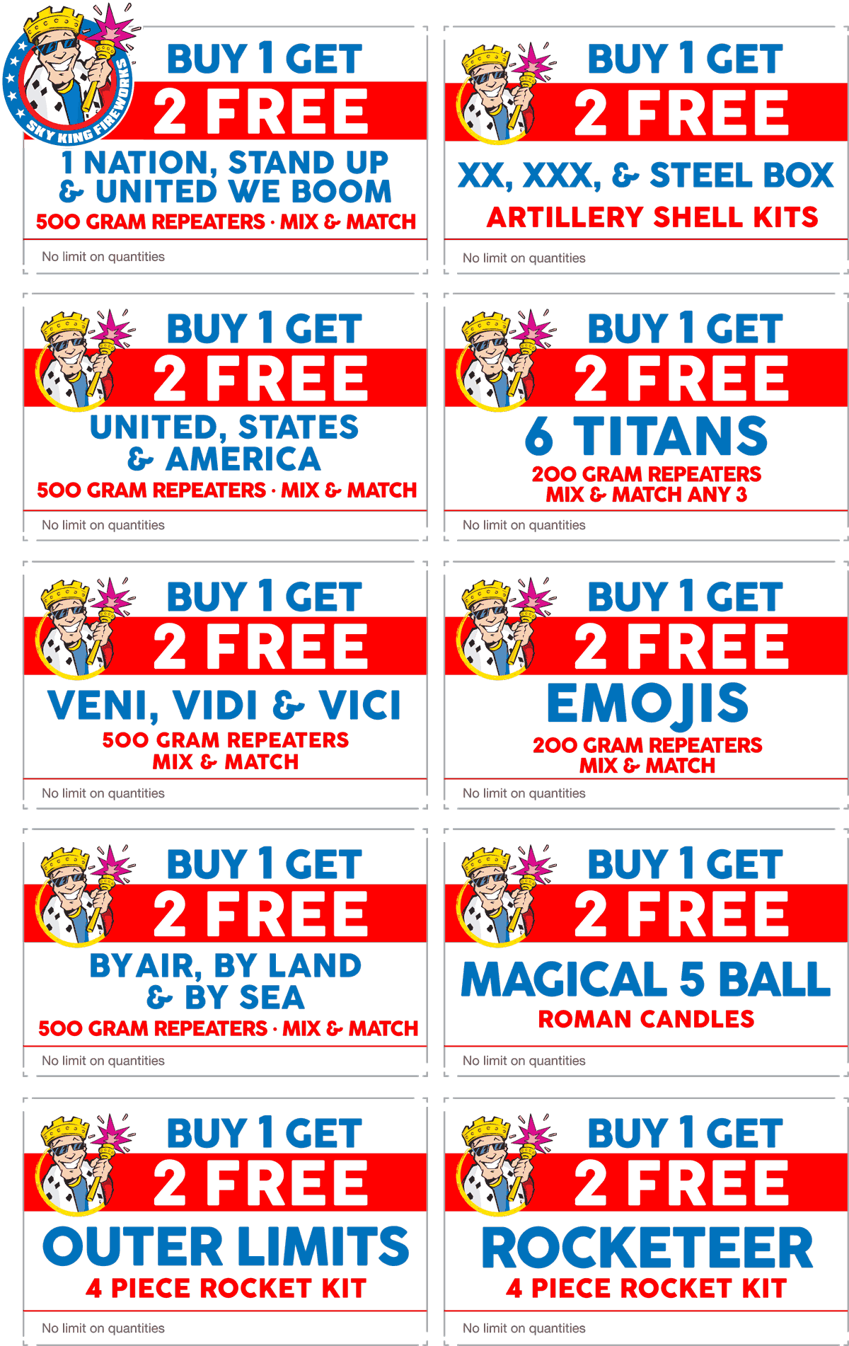 Various 3for1 deals at Sky King fireworks skyking The Coupons App®