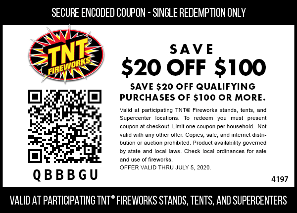  20 Off 100 At TNT Fireworks tntfireworks The Coupons App 