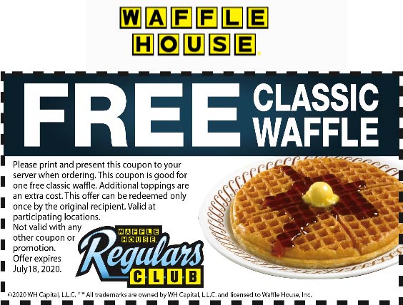 Free Waffle At Waffle House Restaurants wafflehouse The Coupons App 