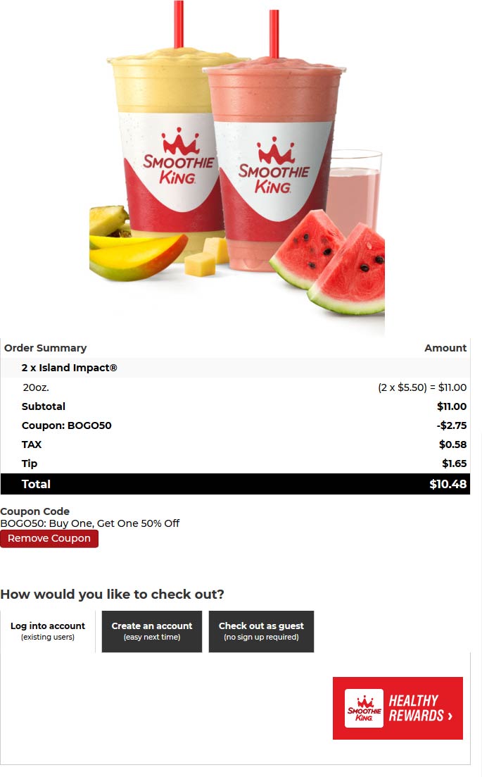 Smoothie King coupons & promo code for [October 2024]