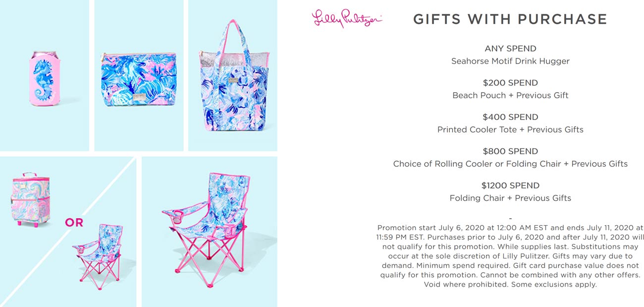 Lilly Pulitzer stores Coupon  Free gifts with any purchase at Lilly Pulitzer #lillypulitzer 