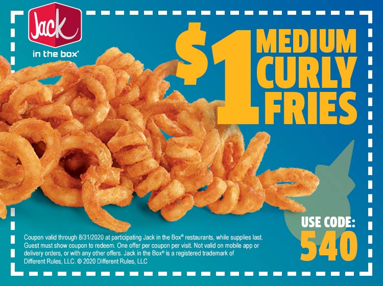 1 curly fries at Jack in the Box restaurants jackinthebox The