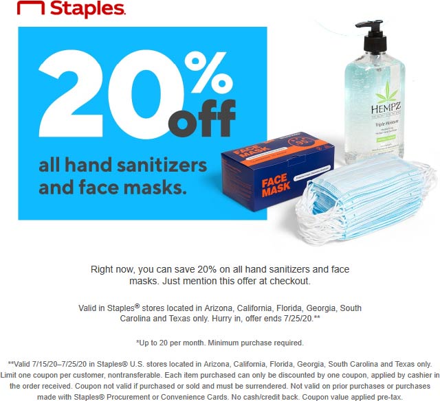 Staples stores Coupon  20% off hand sanitizers & face masks at various Staples #staples giftguide personalstylist accordingtomony allthatglitters anitalianaffair bestgifts christmasinnewyork christmaslist classicwithaflair declutter itallstartsfromyourcloset 